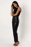 Maverick Vegan Leather Pants Black
