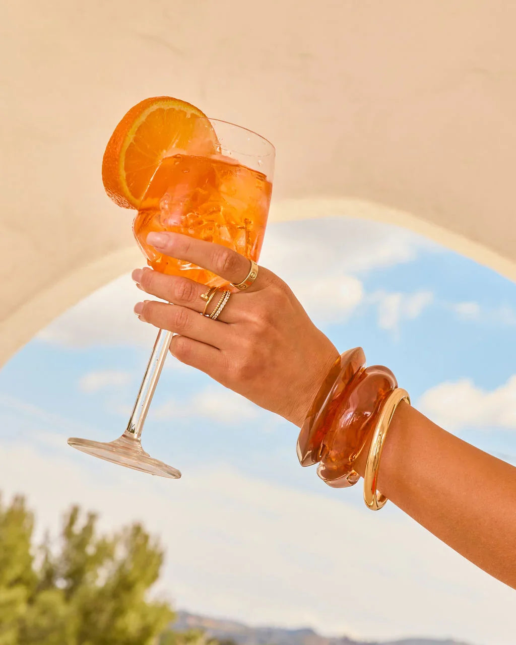 Glossed Horizon Chunky Bangle Set