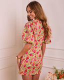 Petals At Dawn Floral Shift Mini Dress