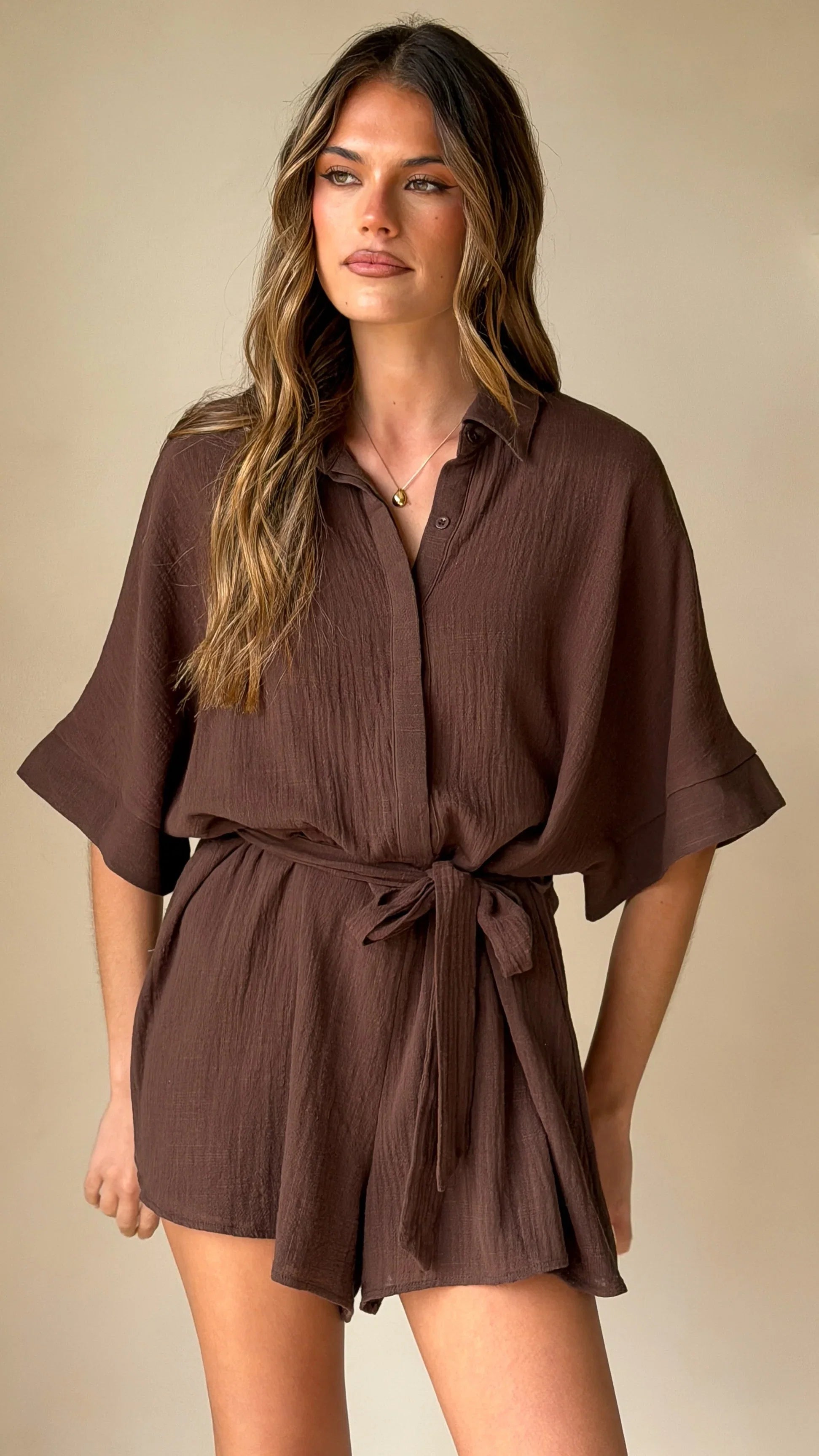 Vern Playsuit Chocolate