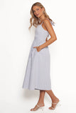 Johanna Midi Dress Grey White