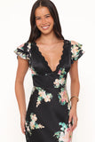 Arella Maxi Dress Black Floral