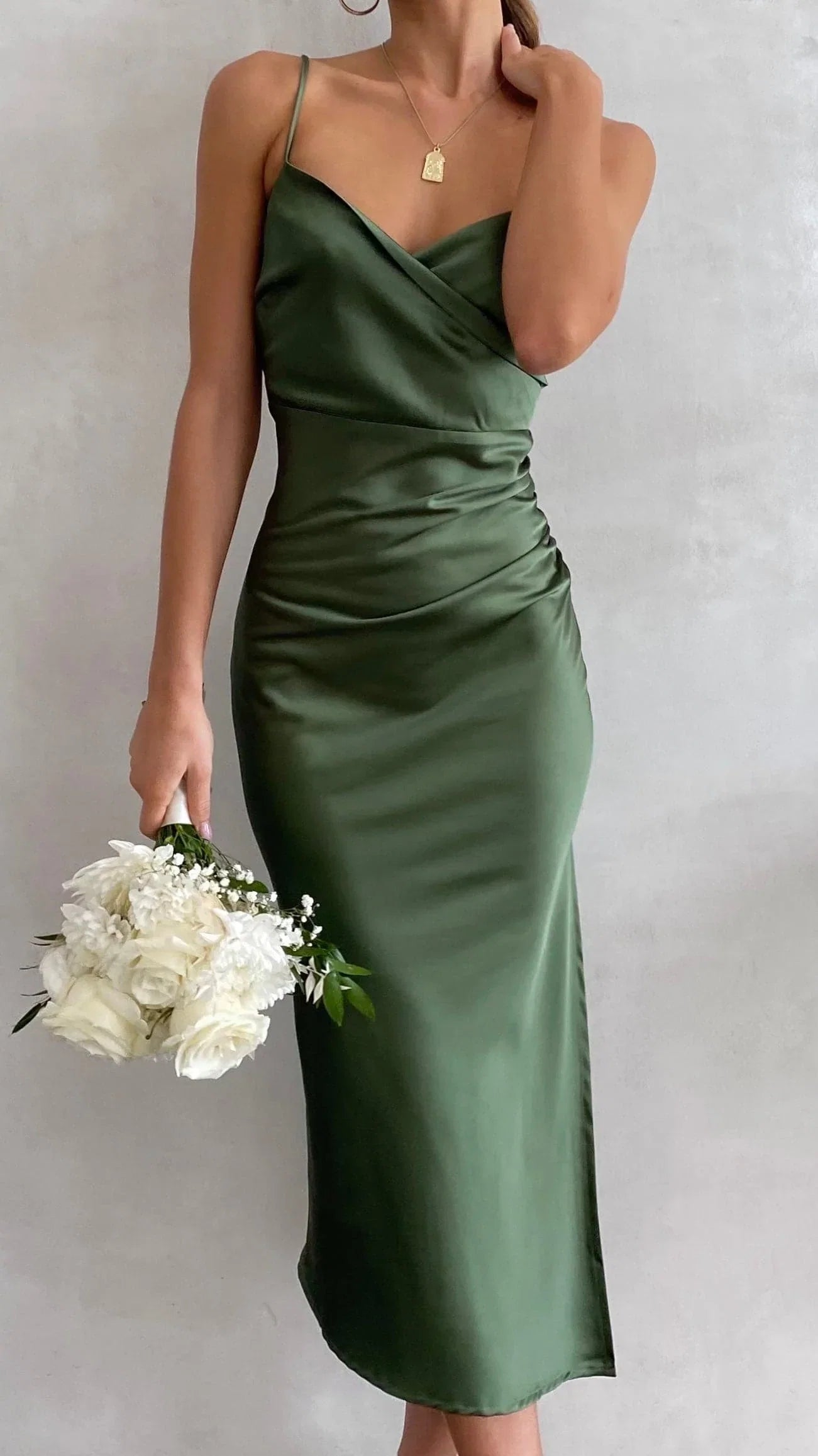 Monte Midi Dress Olive