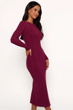 Mattie Long Sleeve Maxi Dress Plum