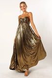 Kanthro Pleated Maxi Dress Gold