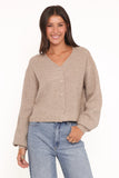 Sybil Button Front Cardigan Mushroom