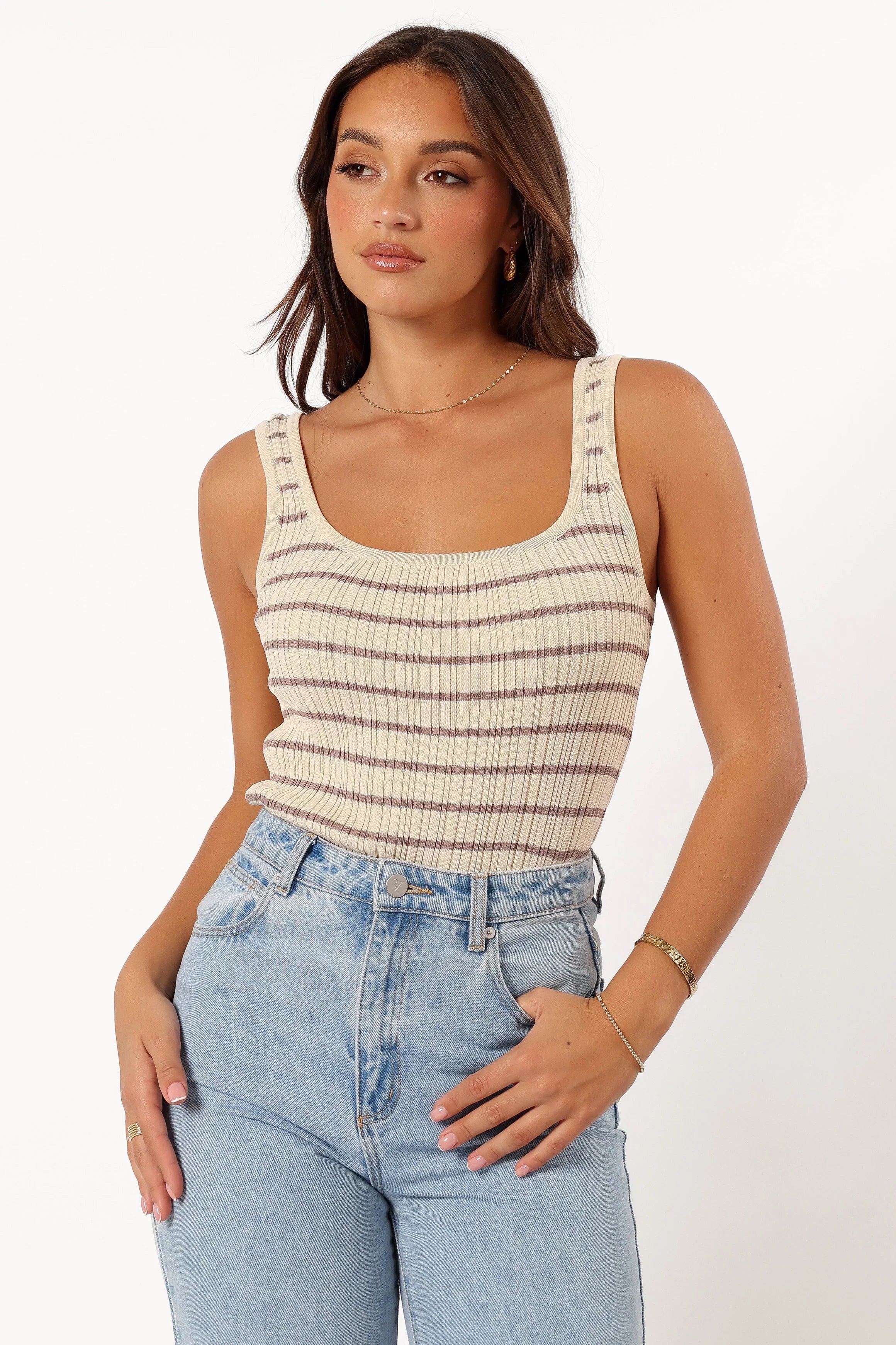 Milla Knit Top Cream Mocha