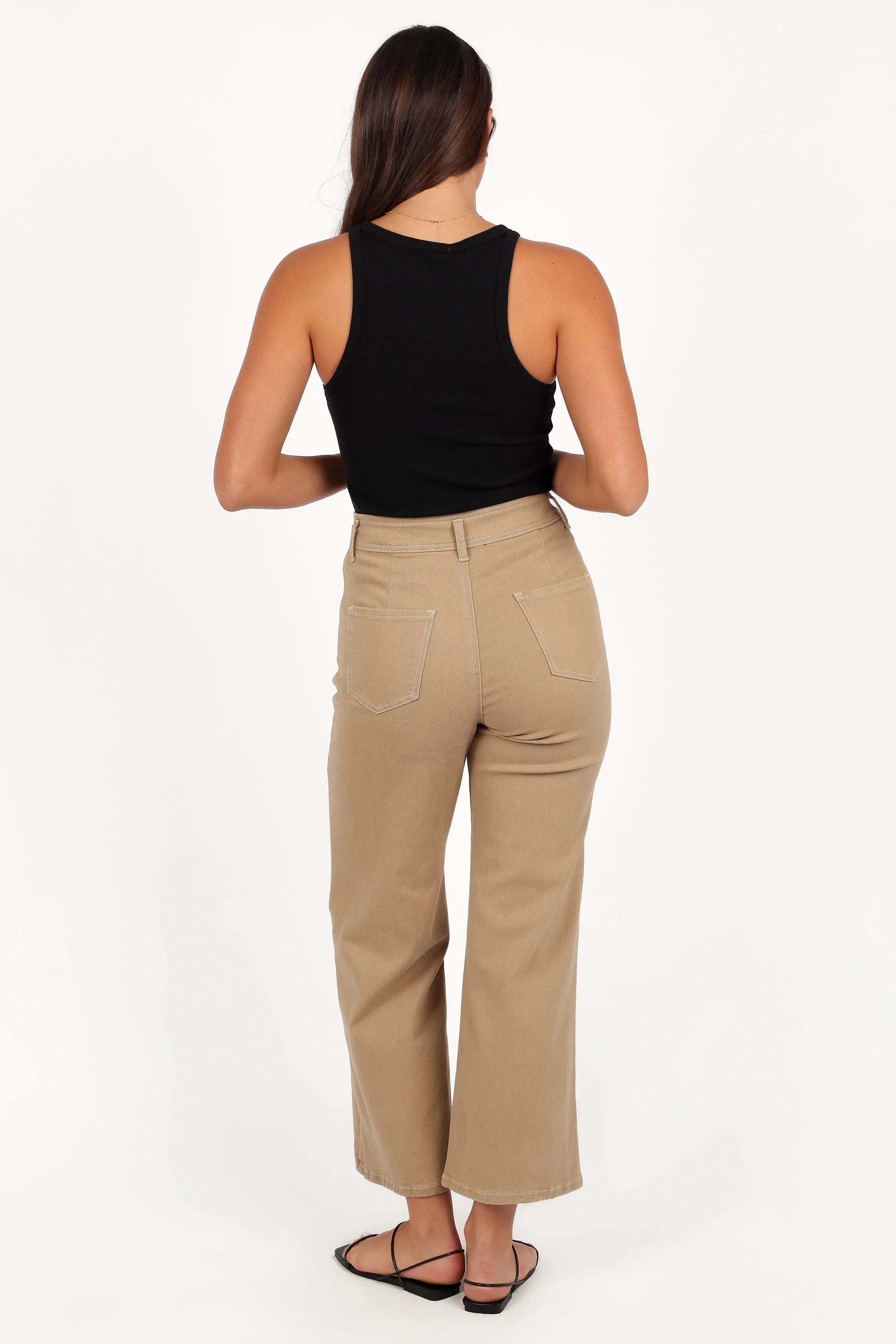 Parson Wide Leg Pant Taupe