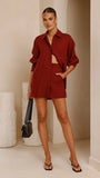 Charla Mini Skort Burgundy