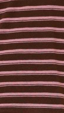 Harla Long Sleeve Top Shorts Set Pink Brown Stripe