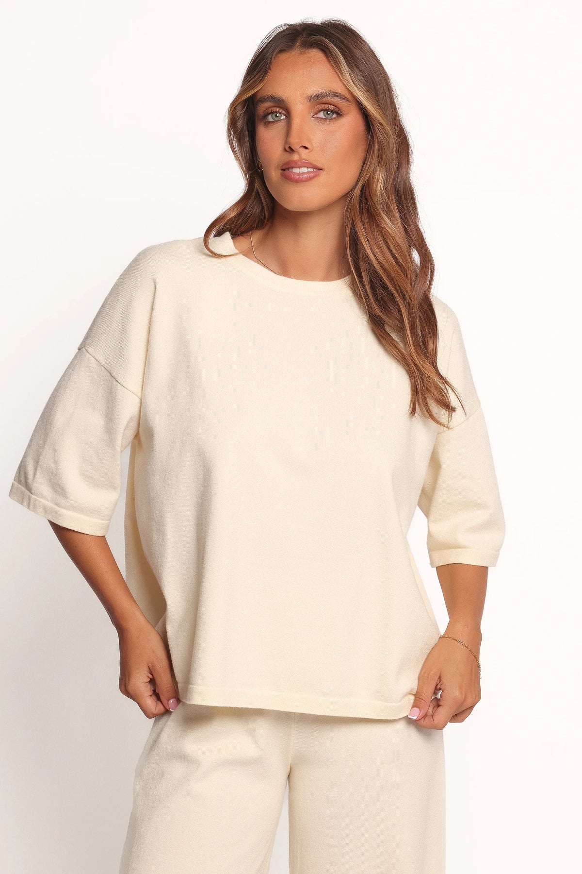 Ash Knitted T Shirt White