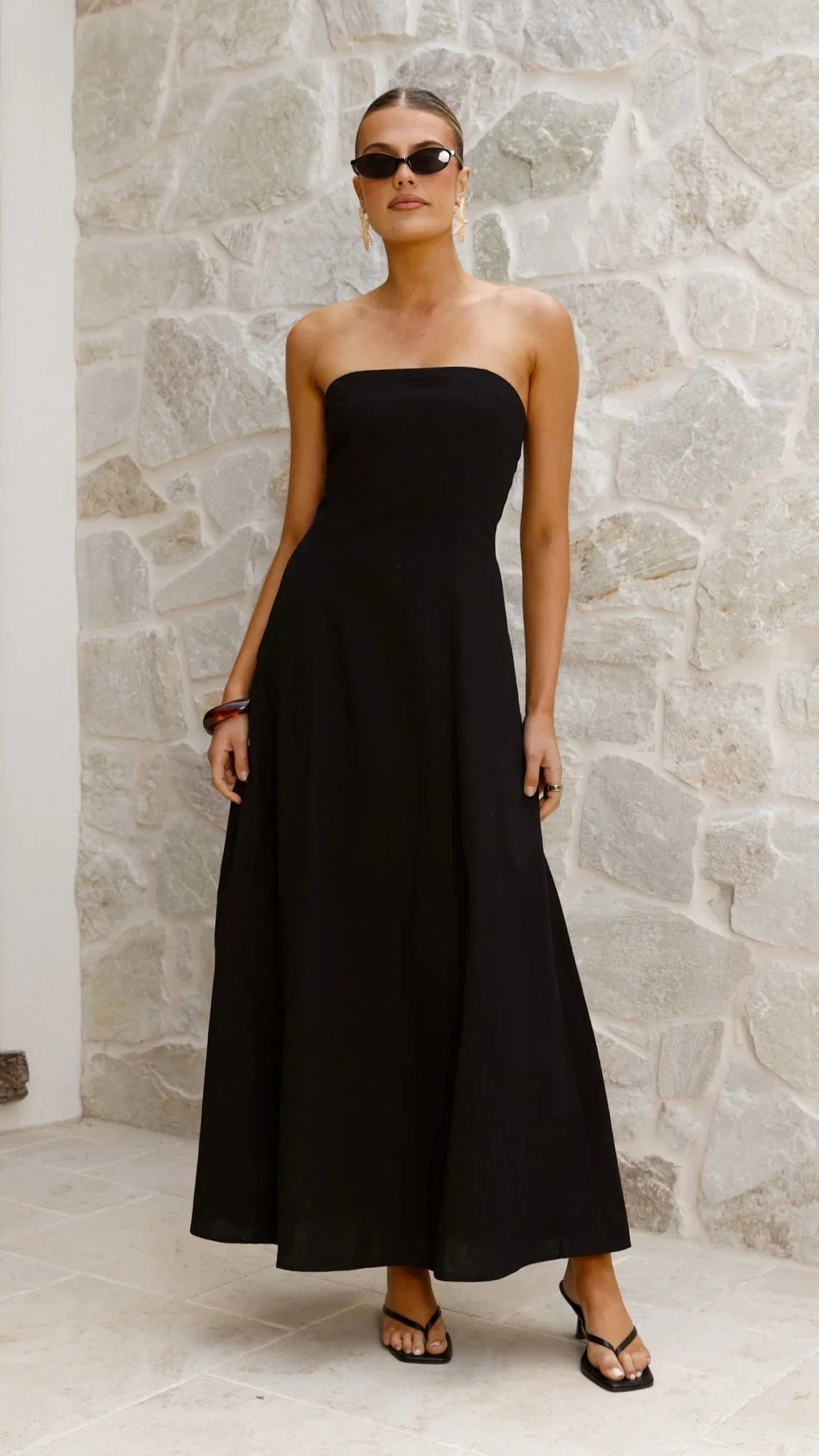 Astrid Strapless Maxi Dress Black