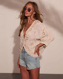 Solar Reverie Crochet Trim Top