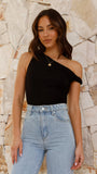 Jaegar Off Shoulder Bodysuit Black