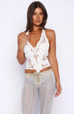 More Dreams Halter Top White