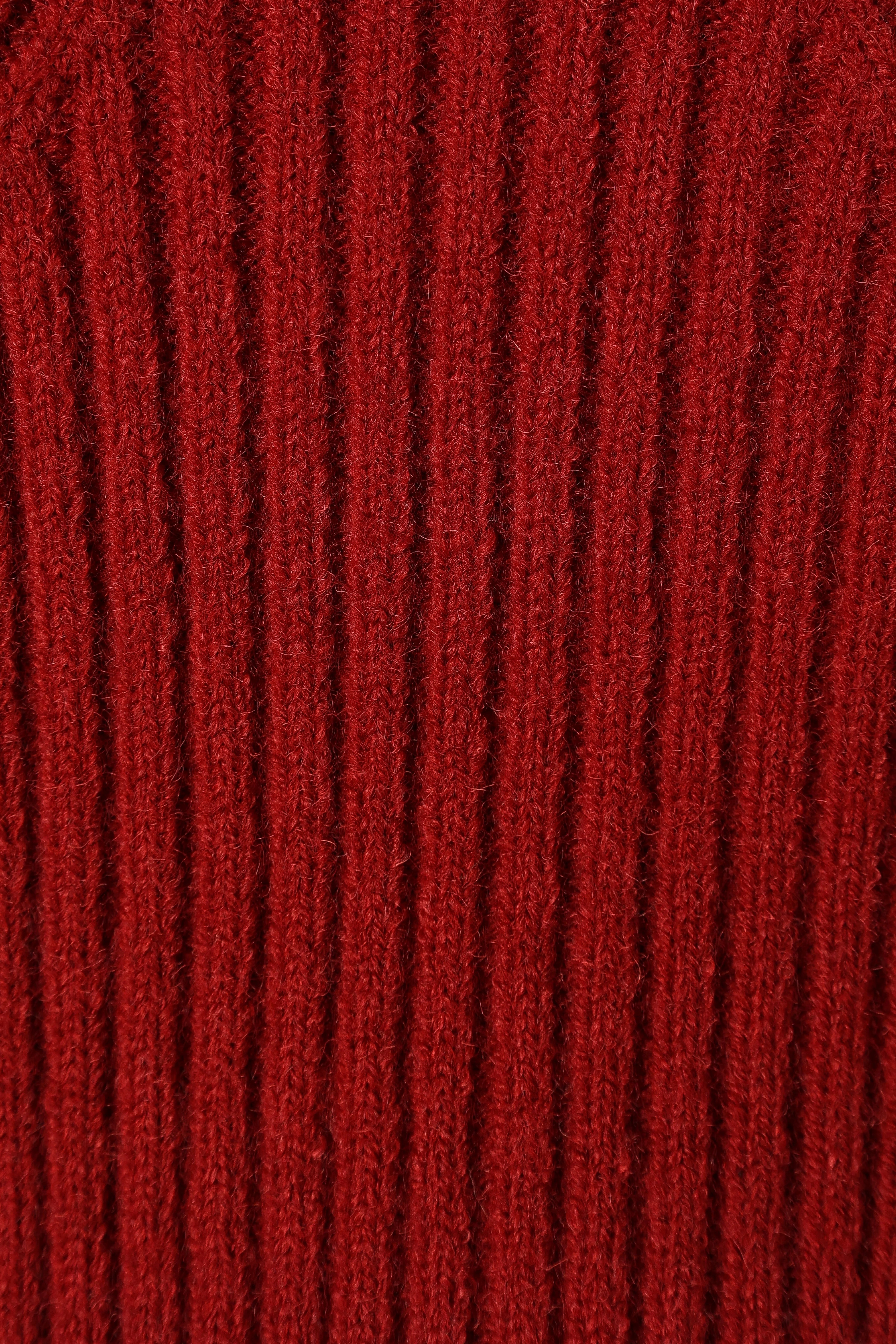 Gia Sweetheart Neck Bell Sleeve Knit Sweater Wine