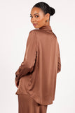 Narissa Satin Shirt Banksia Brown
