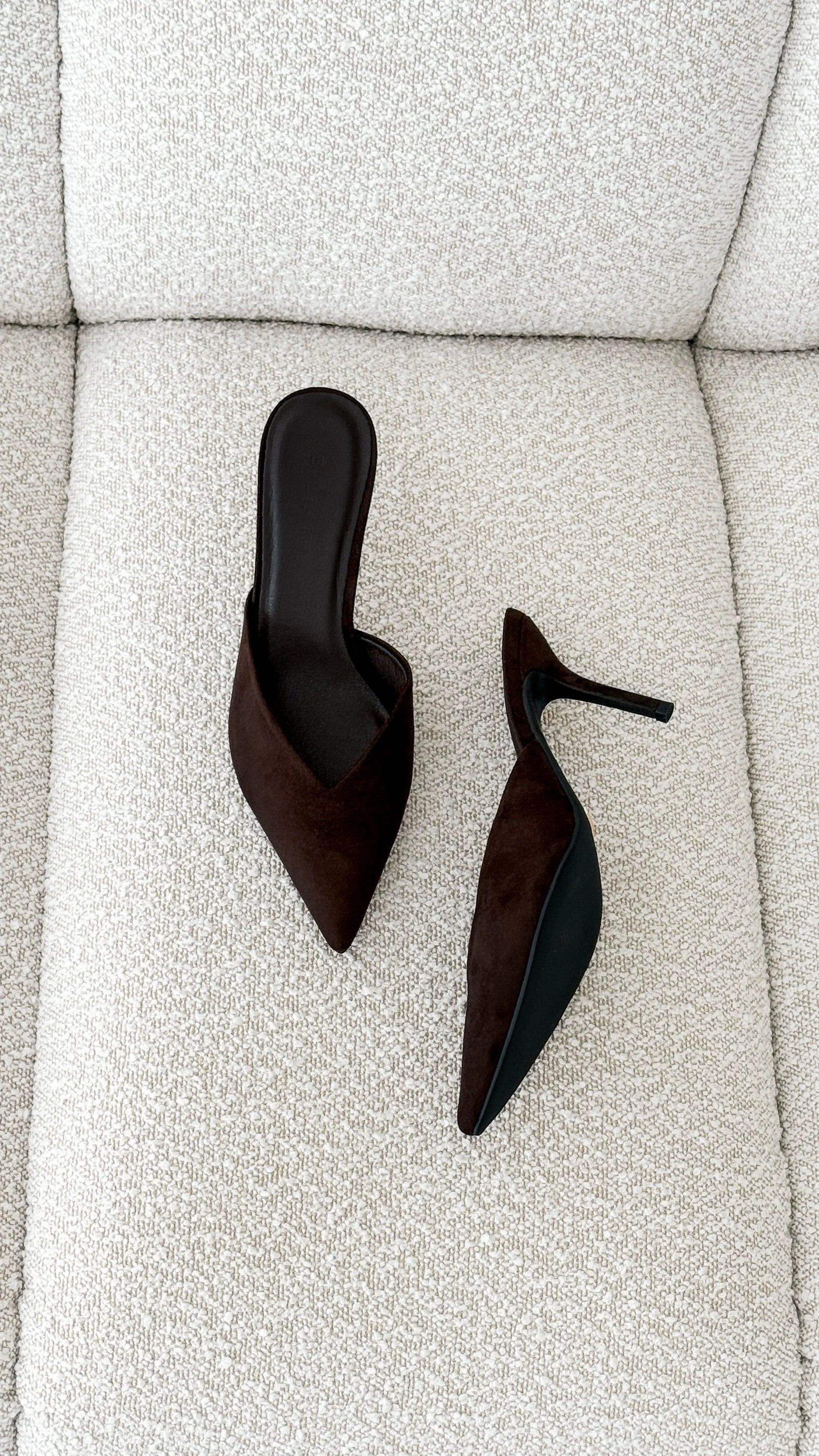 Karey Heel Dark Cacao Suede