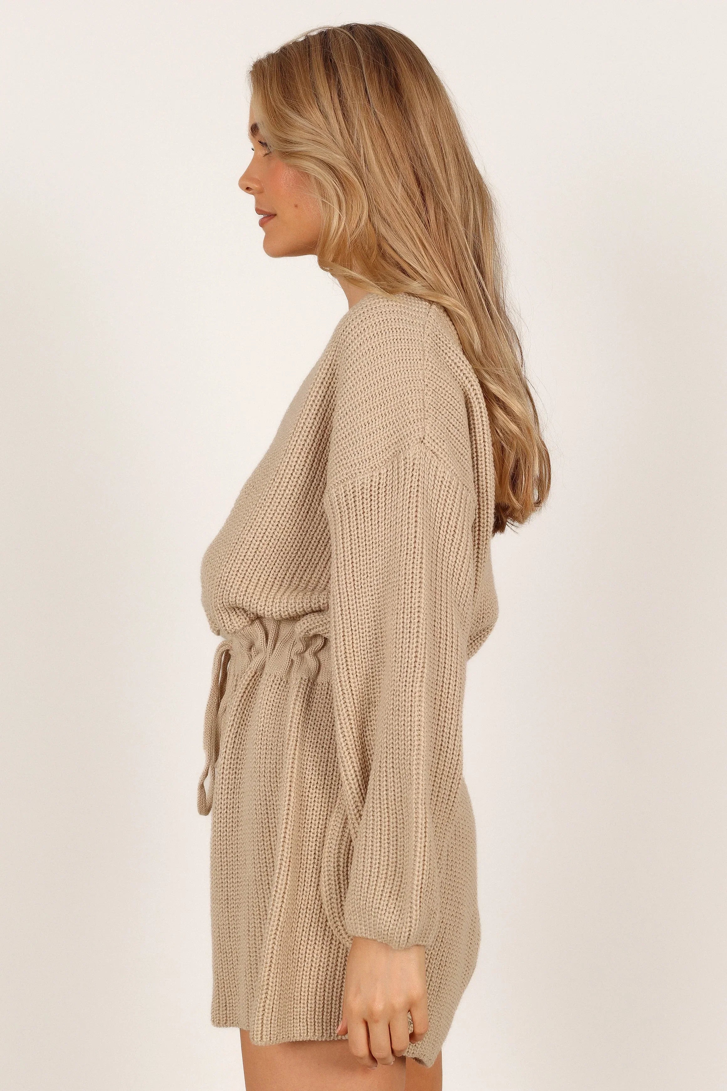 Sloane Sweater Romper Taupe
