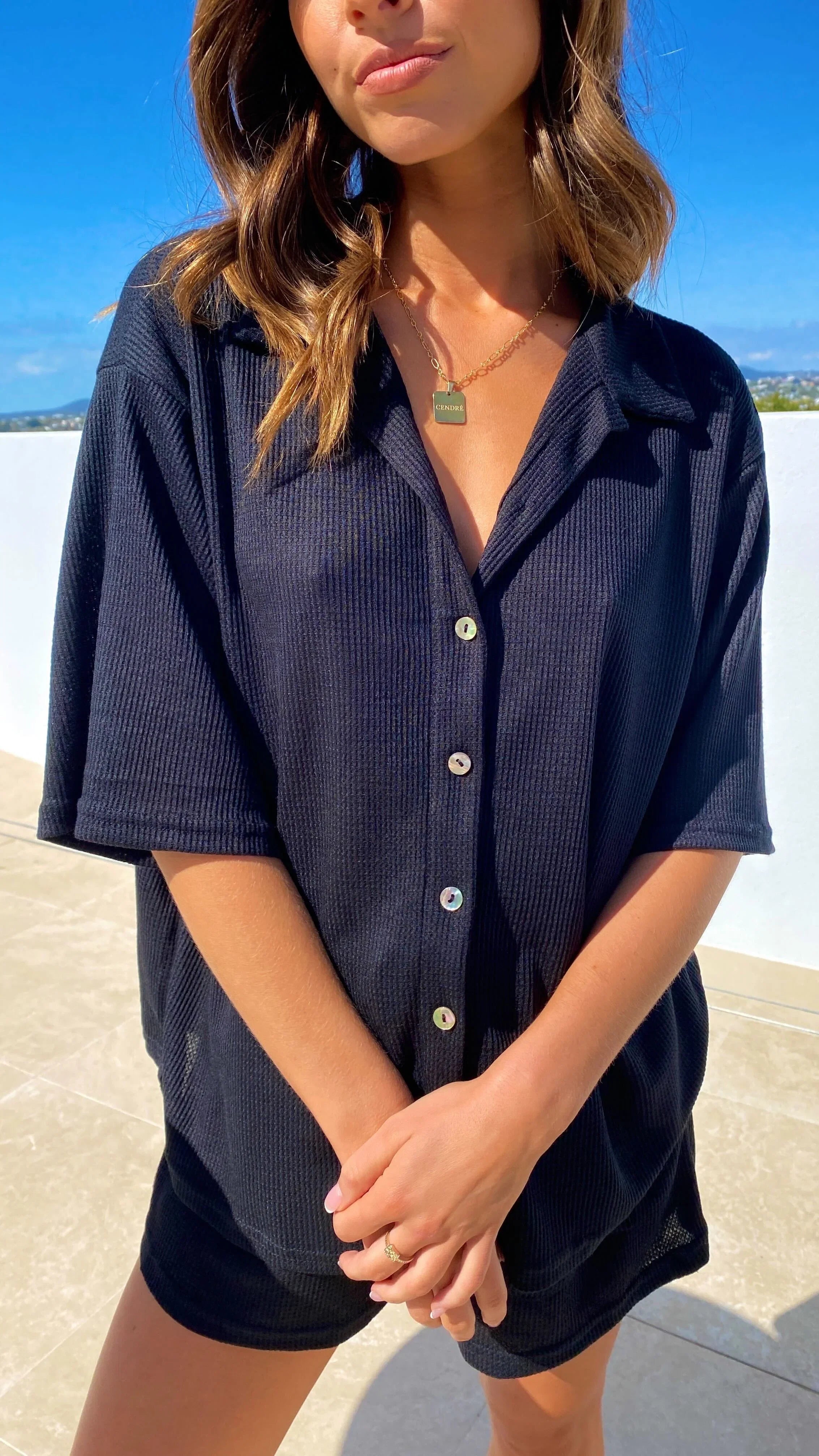 Chloe Top and Shorts Set Black