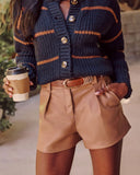Flip The Switch Pocketed Faux Leather Shorts