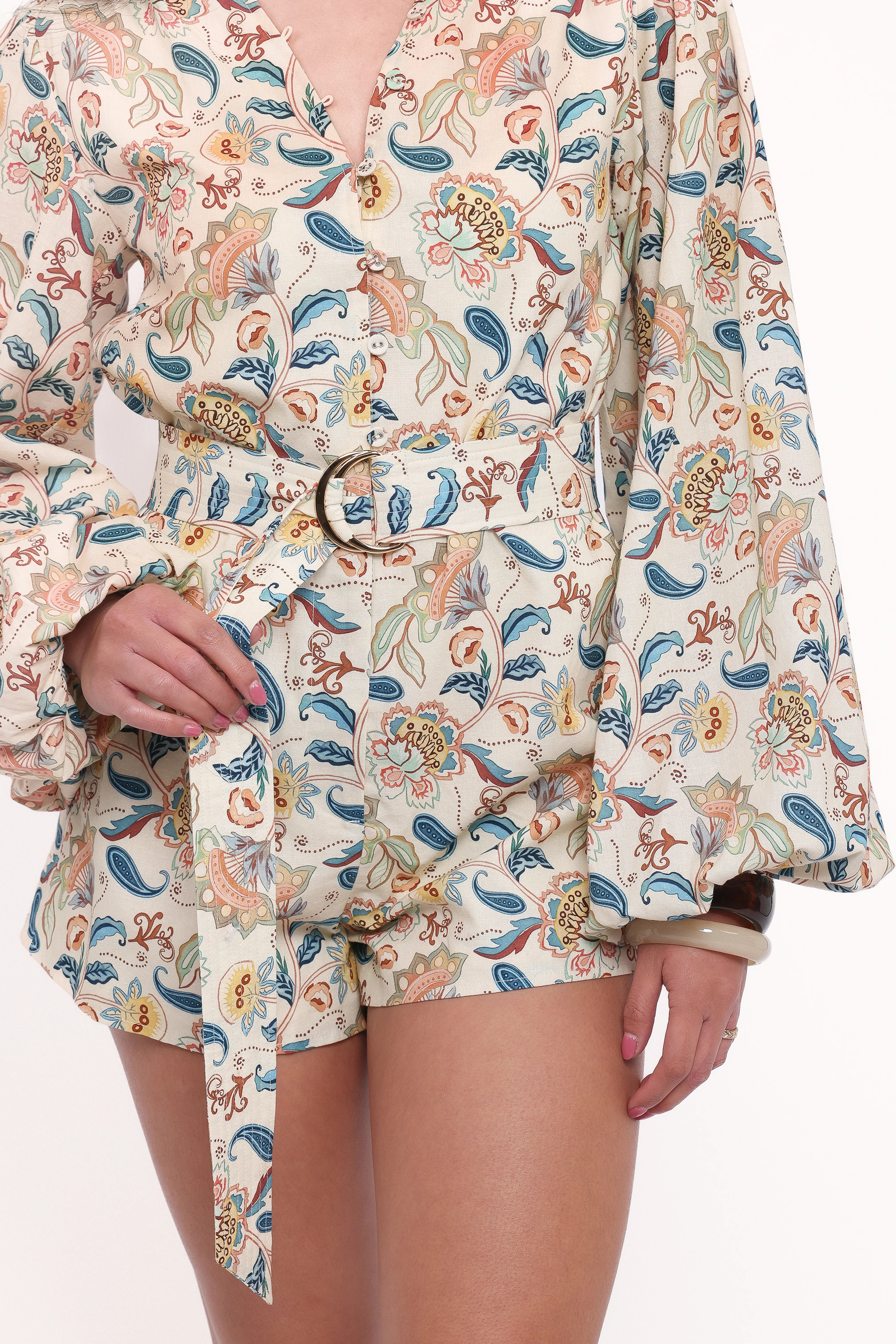 Soul Belted Romper Paisley