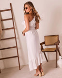 Sailor One Shoulder Ruffle Midi Dress