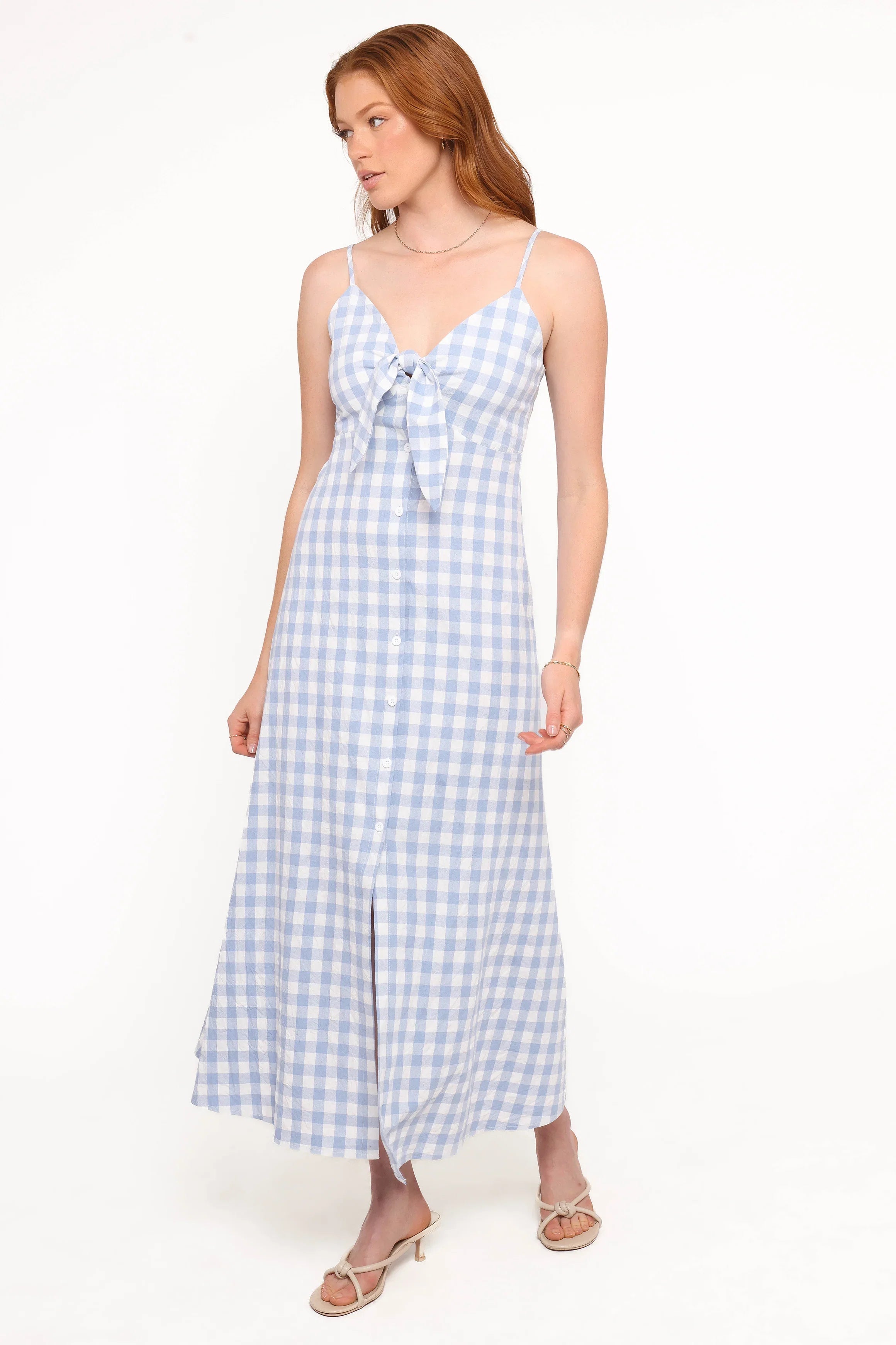 Menora Maxi Dress Blue Gingham