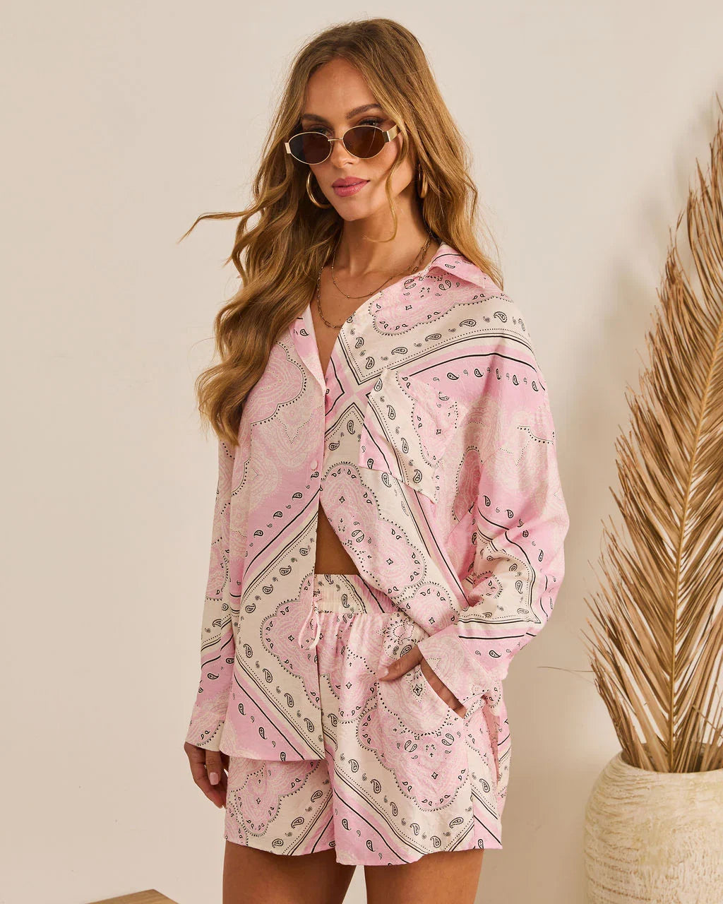 Coastal Escape Paisley Button Down Top