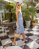 Elaine Ribbed Button Down Tie Midi Dress