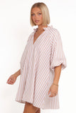 Doran Mini Dress Beige White
