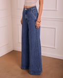 Elaris Stretch Mid Rise Wide Leg Jeans