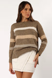 Esther Stripe Knit Sweater Brown