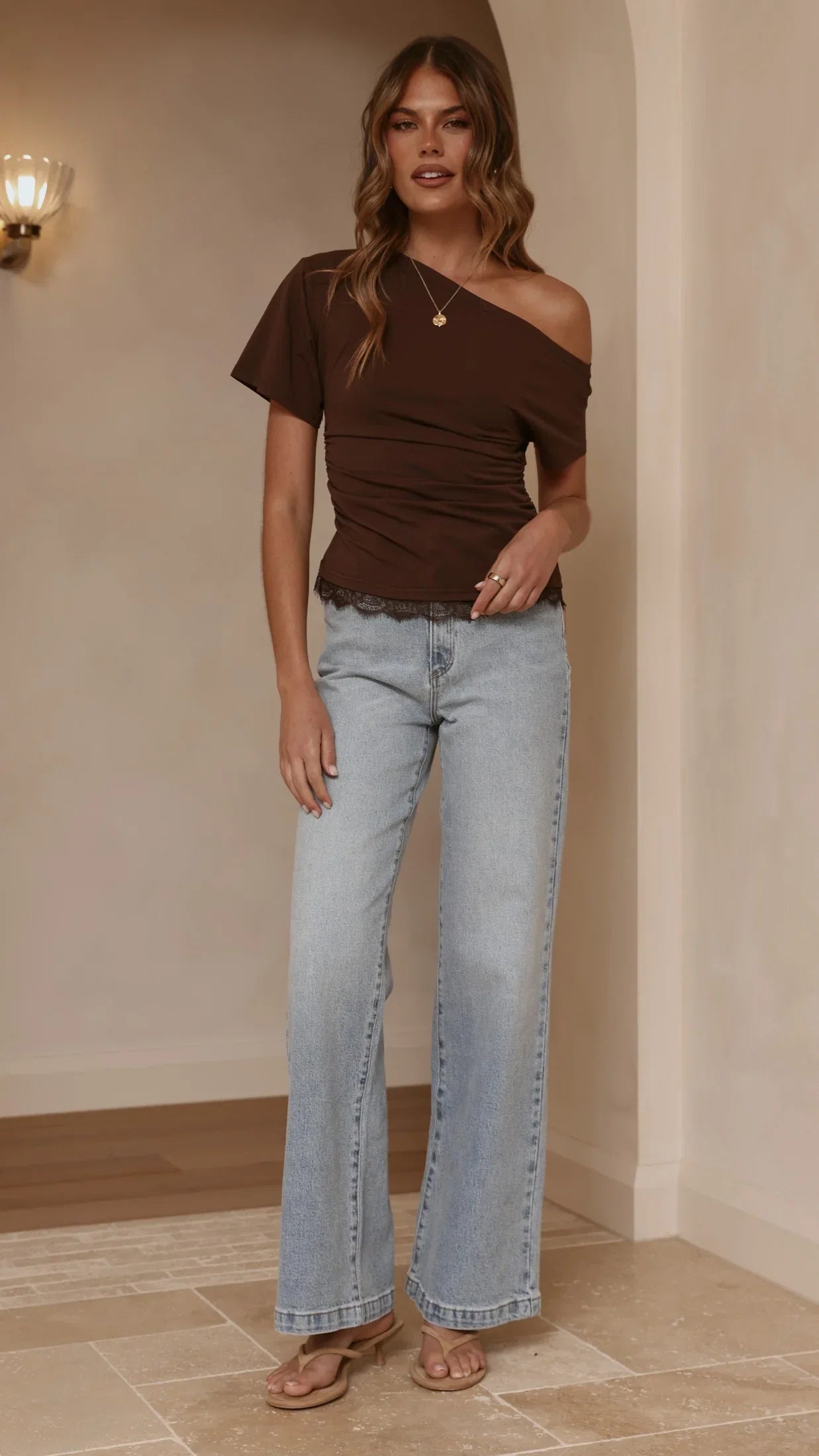 Tallie Lace Top Chocolate