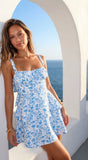 Maréla Floral Tiered Mini Dress Blue
