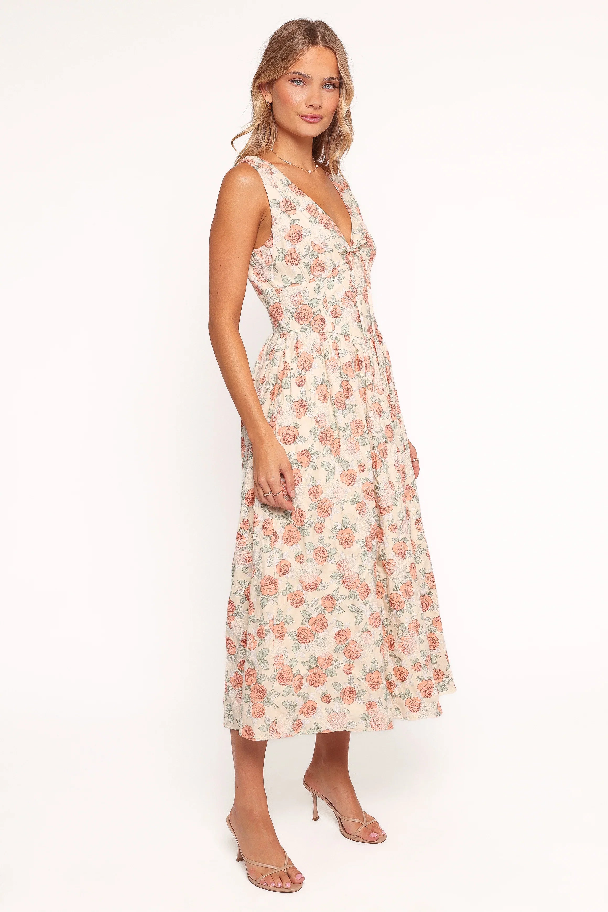 Velda Midi Dress Pink Floral