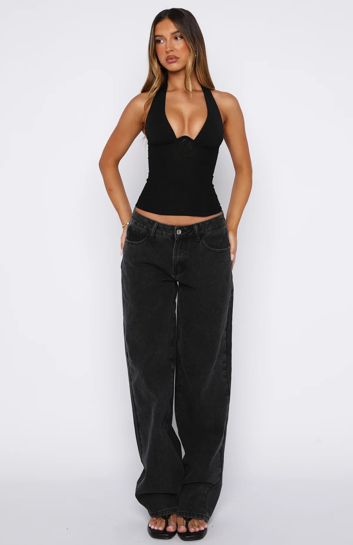 Hot Girl Halter Bustier Black