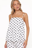 Kristy Pant Set White Black Polka Dot