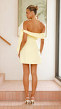 Halen Off Shoulder Mini Dress Lemon