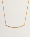 Simple Bar 18k Gold Plated Rhinestone Necklace