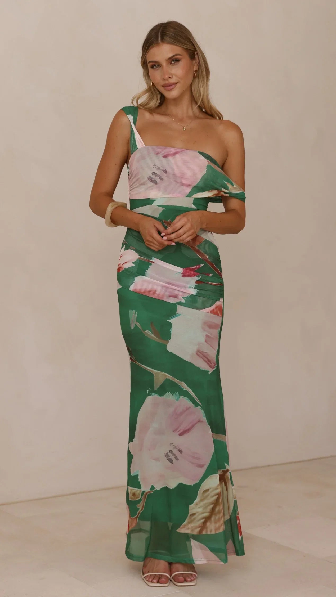 Lena Maxi Dress Green Floral