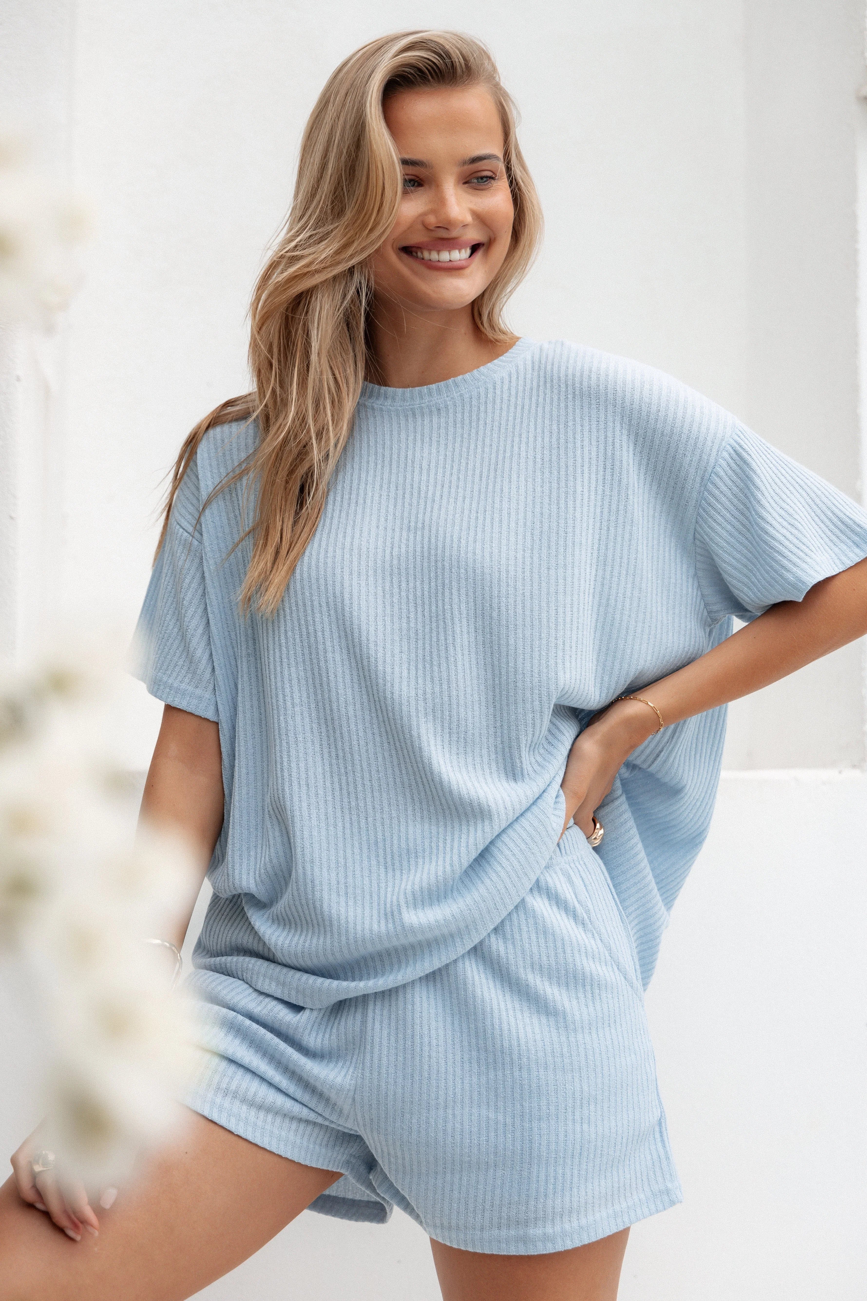 Granger Knit Short Set Blue
