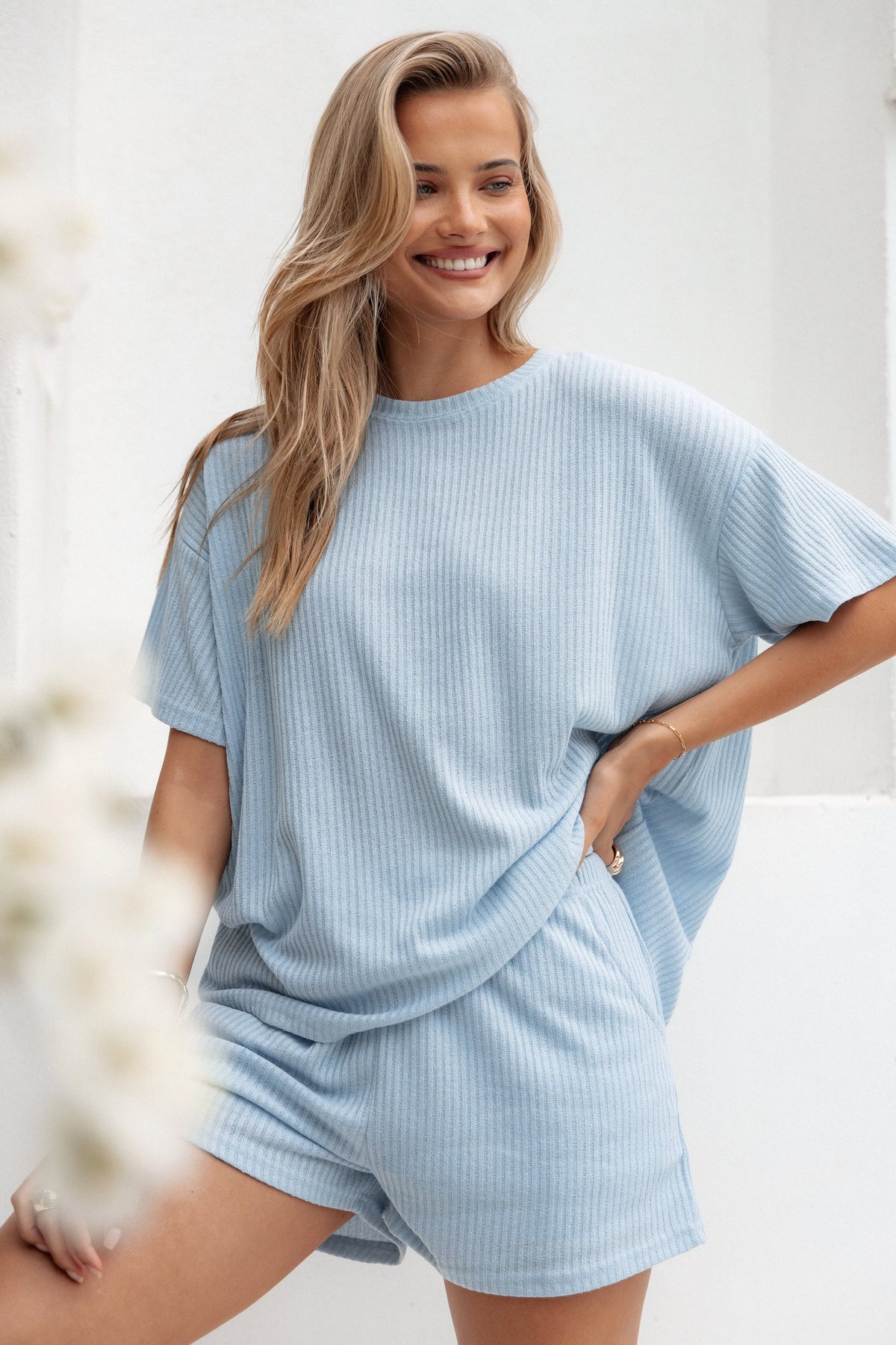 Granger Knit Short Set Blue