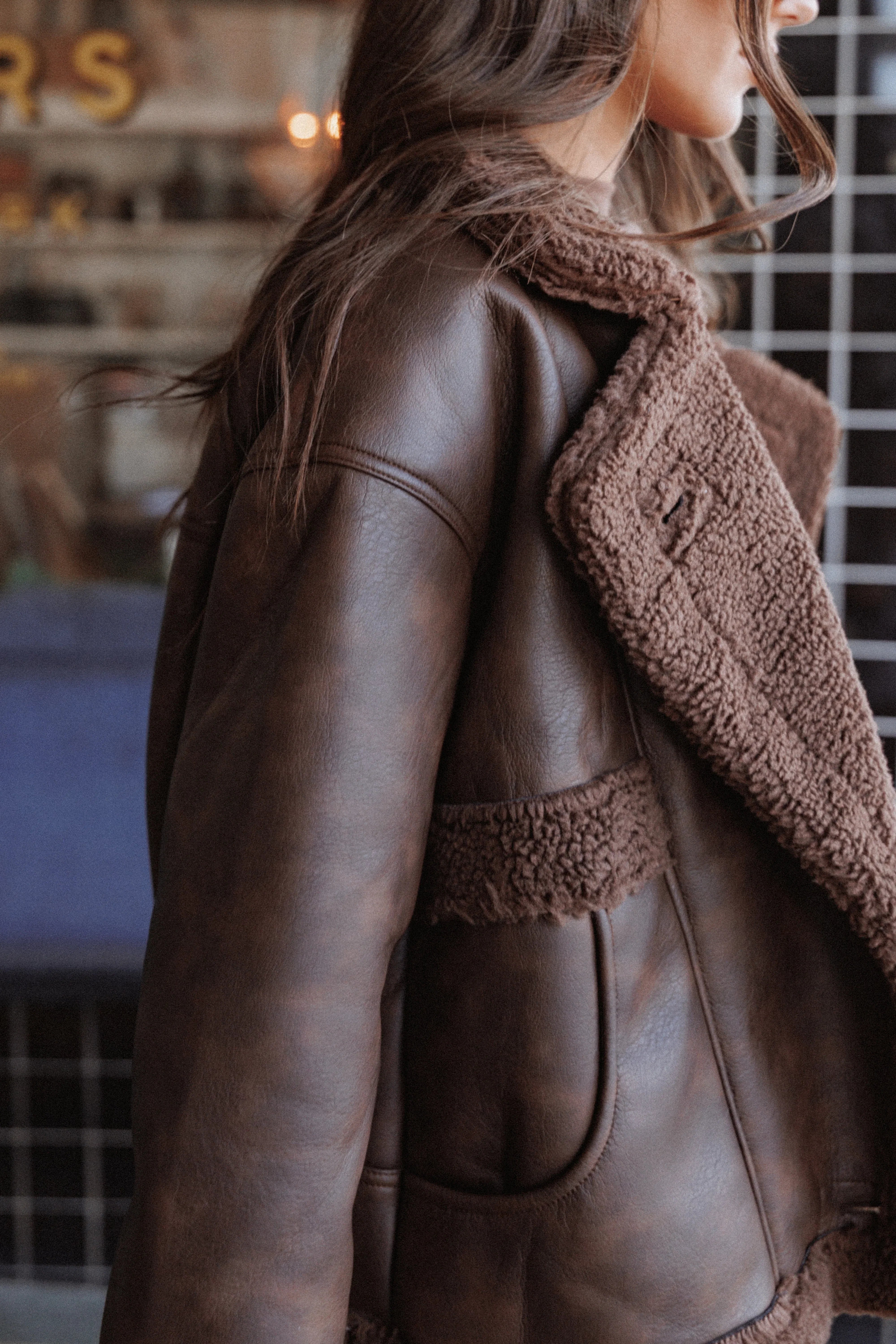 Sherpa Car Coat Chocolate