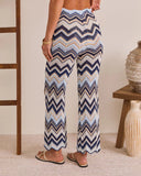 Easy Resort Relaxed Abstract Open Knit Drawstring Pant