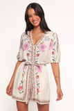 Ginger Tie Waist Romper Pink Multi
