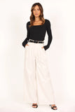 Shani Ribbed Knit Top Black