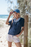 Gemma Short Sleeve Bow Cardigan Navy