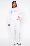 Daydreamers Madeline Wide Leg Sweatpants Grey Marle