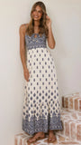 Sable Maxi Dress Blue White